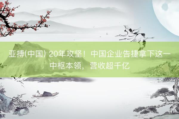 亚搏(中国) 20年攻坚！中国企业告捷拿下这一中枢本领，营收超千亿