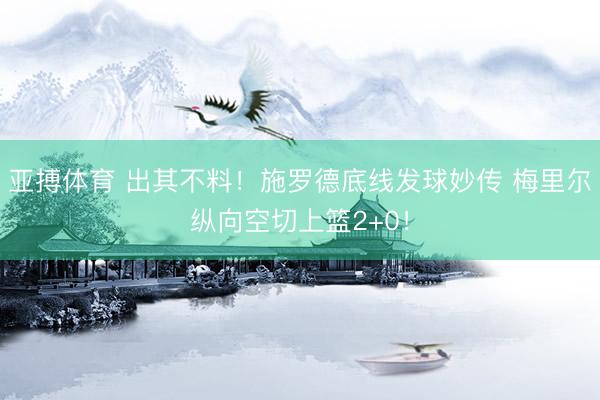 亚搏体育 出其不料！施罗德底线发球妙传 梅里尔纵向空切上篮2+0！