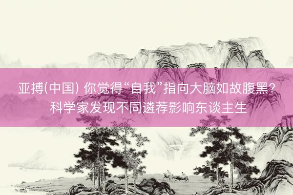 亚搏(中国) 你觉得“自我”指向大脑如故腹黑? 科学家发现不同遴荐影响东谈主生
