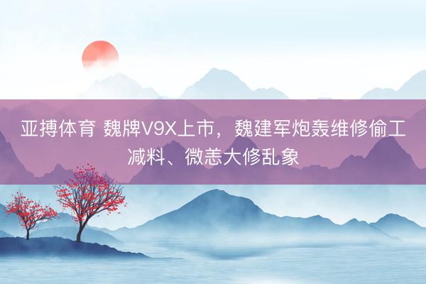 亚搏体育 魏牌V9X上市，魏建军炮轰维修偷工减料、微恙大修乱象