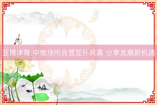 亚搏体育 中俄场所合营互补共赢 分享发展新机遇
