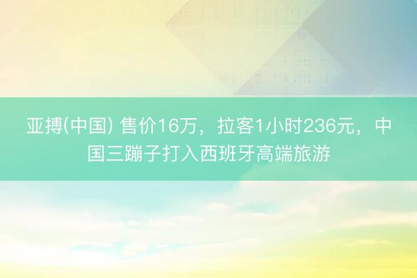 亚搏(中国) 售价16万，拉客1小时236元，中国三蹦子打入西班牙高端旅游