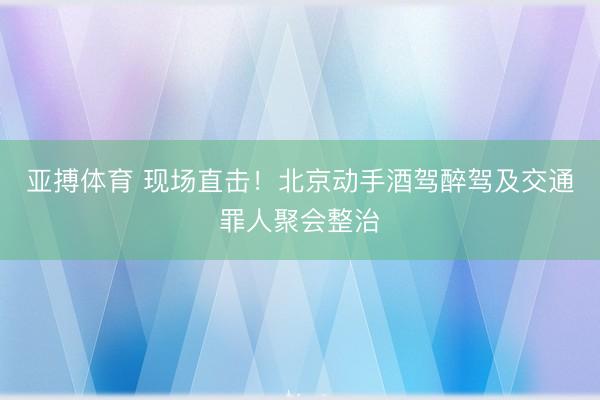 亚搏体育 现场直击！北京动手酒驾醉驾及交通罪人聚会整治