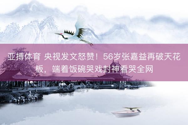 亚搏体育 央视发文怒赞！56岁张嘉益再破天花板，端着饭碗哭戏封神看哭全网