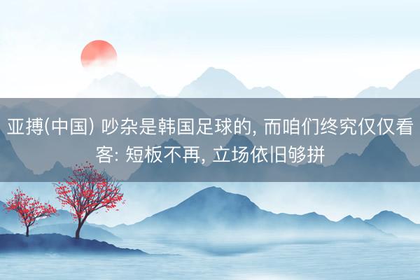 亚搏(中国) 吵杂是韩国足球的, 而咱们终究仅仅看客: 短板不再, 立场依旧够拼