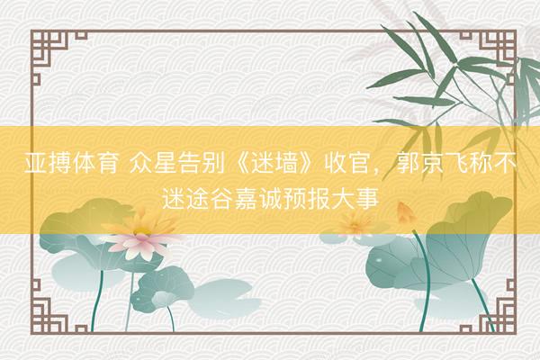 亚搏体育 众星告别《迷墙》收官，郭京飞称不迷途谷嘉诚预报大事