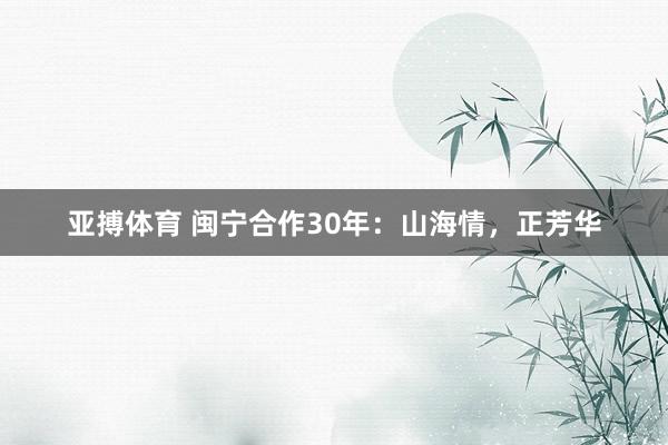 亚搏体育 闽宁合作30年：山海情，正芳华